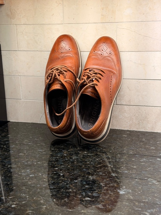 Cole Haan OriginalGrand Wingtip Leather Oxfords - British Tan main image 7